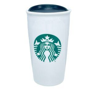 Starbucks 2016 To Go Ceramic Travel Mug Tumbler W/ Lid Green Mermaid Siren 12oz